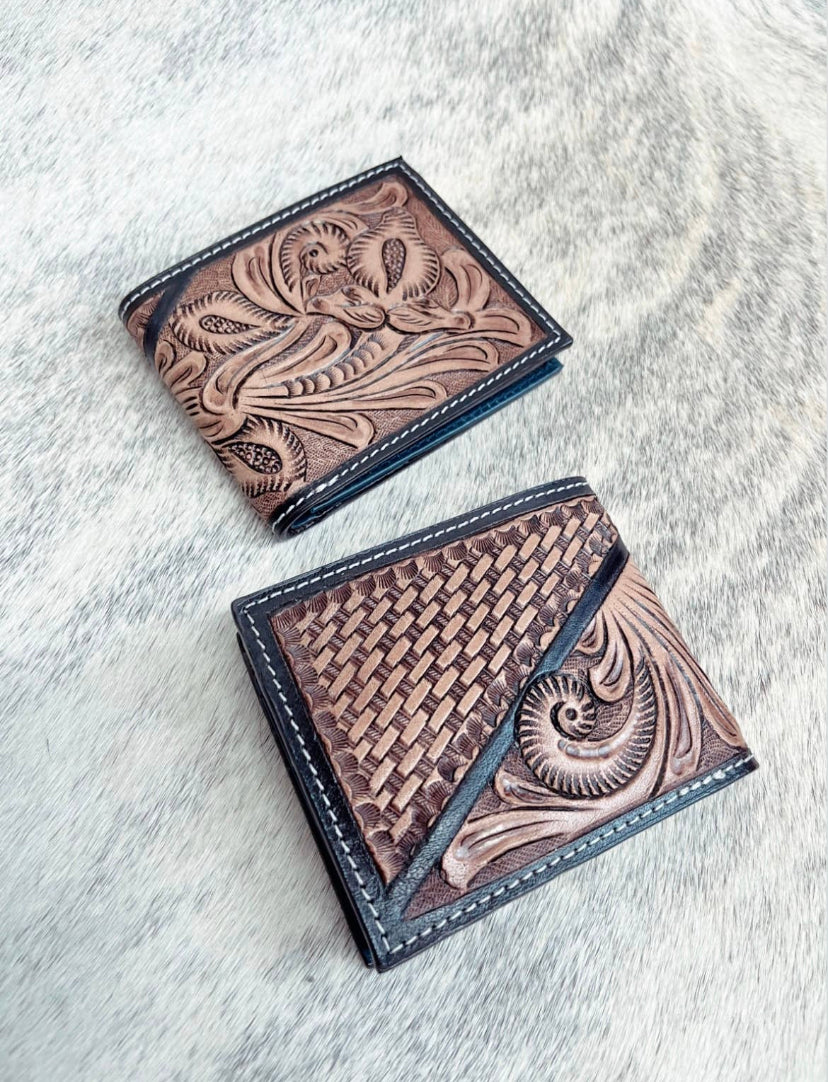 Mens Tooled Leather Wallet