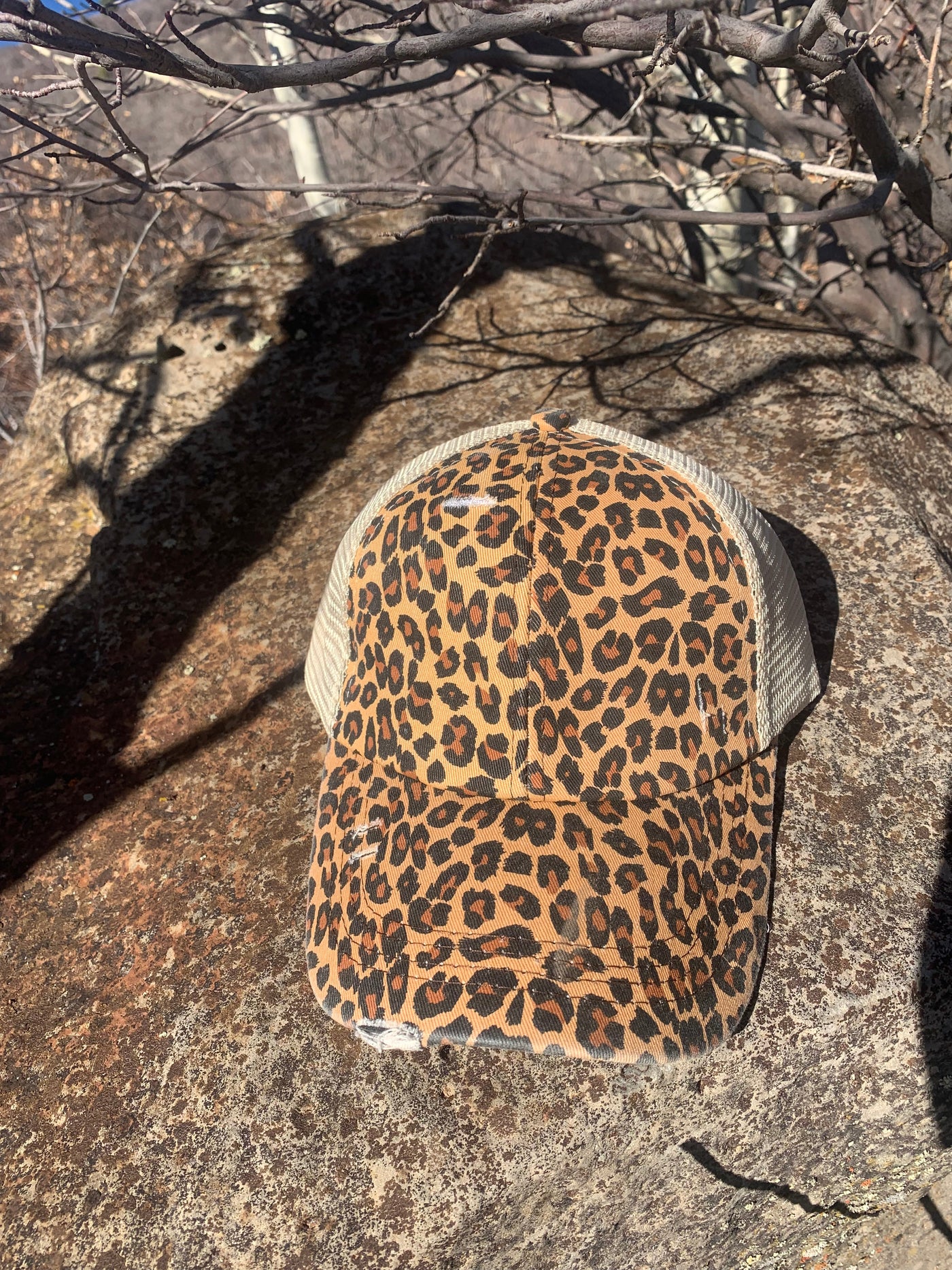 Leopard Ponytail Cap